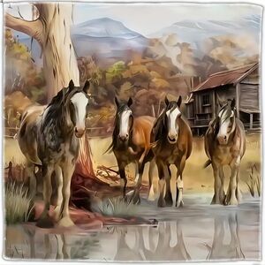 🐎 Western Horse Print Scarf Bandana | Small Square